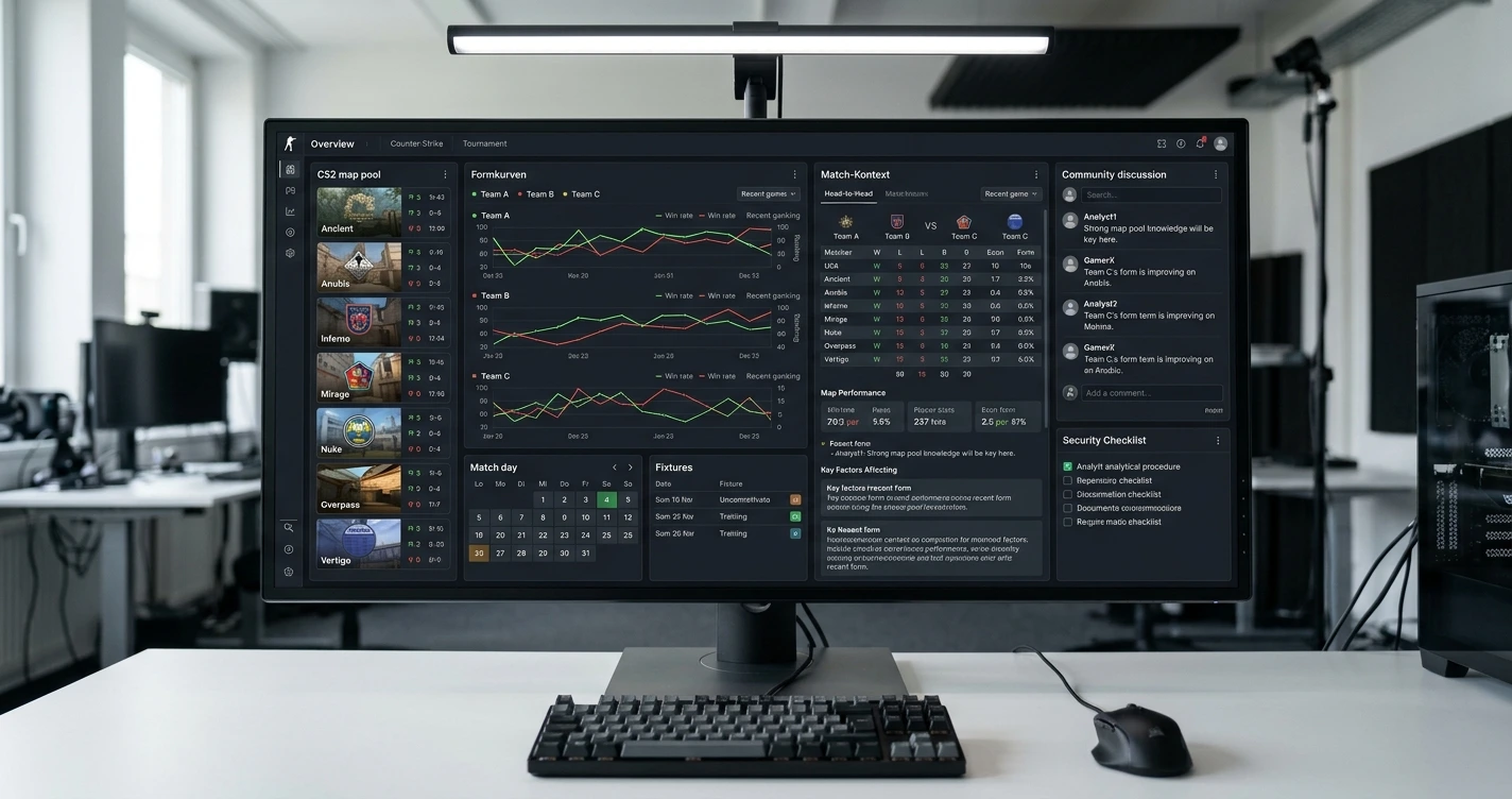 CS2-Analyse-Dashboard: Karten, Formkurven und Match-Kontext richtig lesen – Bild 7: thematischer visueller Kontext ohne Werbeelemente