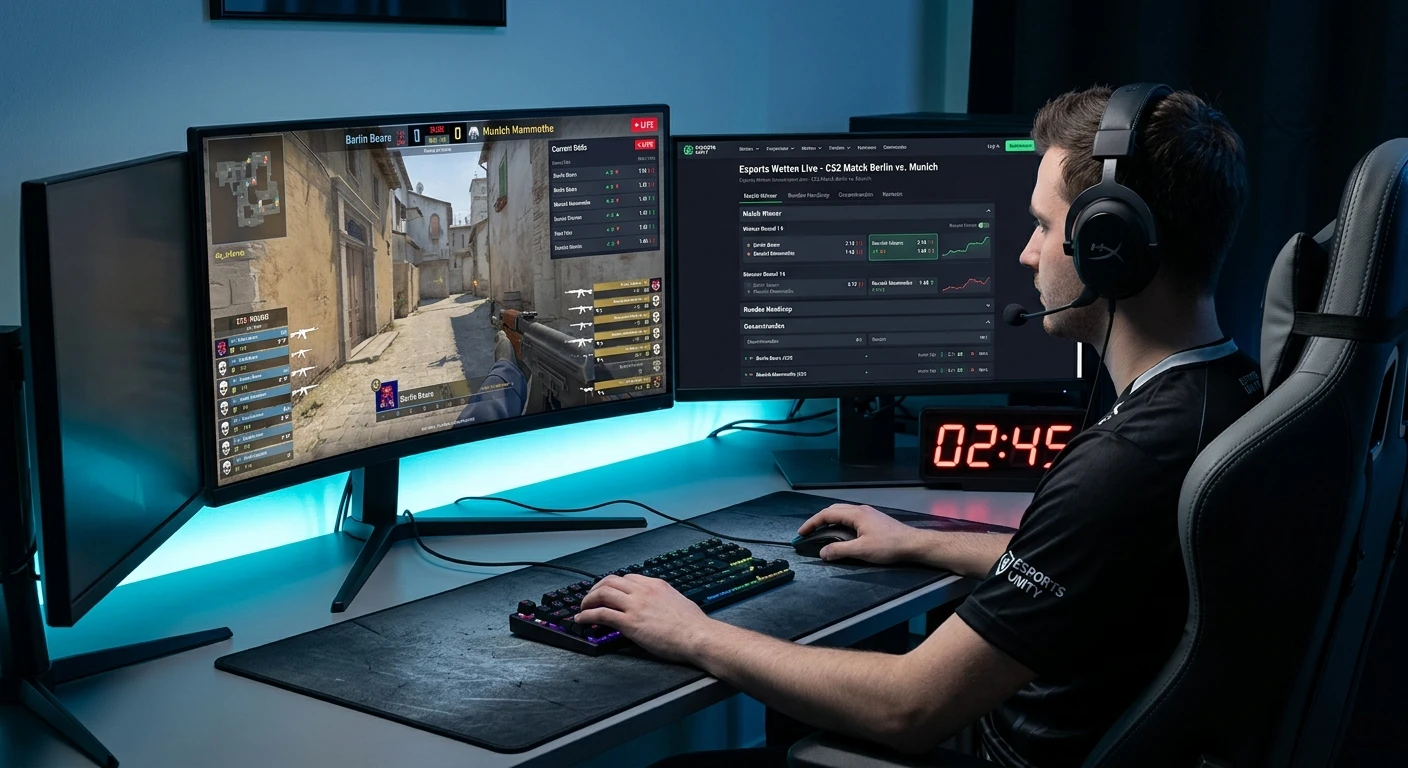 eSports Livewetten in Echtzeit auf CS2 und LoL – dynamische Quoten waehrend des laufenden Matches mit Stream-Integration