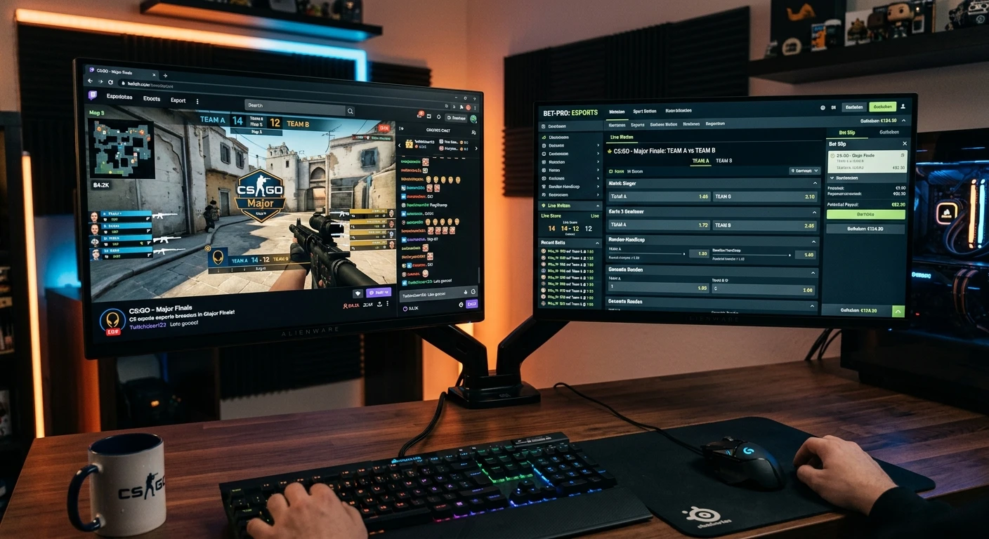 Streaming-Integration bei eSports-Livewetten – Twitch- und YouTube-Streams direkt in Wettplattformen eingebettet