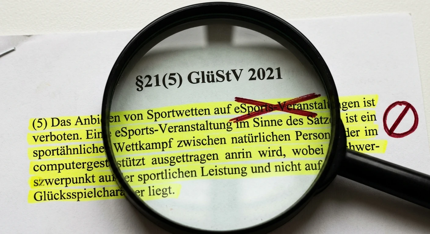 §21 GlüStV 2021 erklärt das Verbot für eSports-Wetten bei GGL-lizenzierten Plattformens in Deutschland