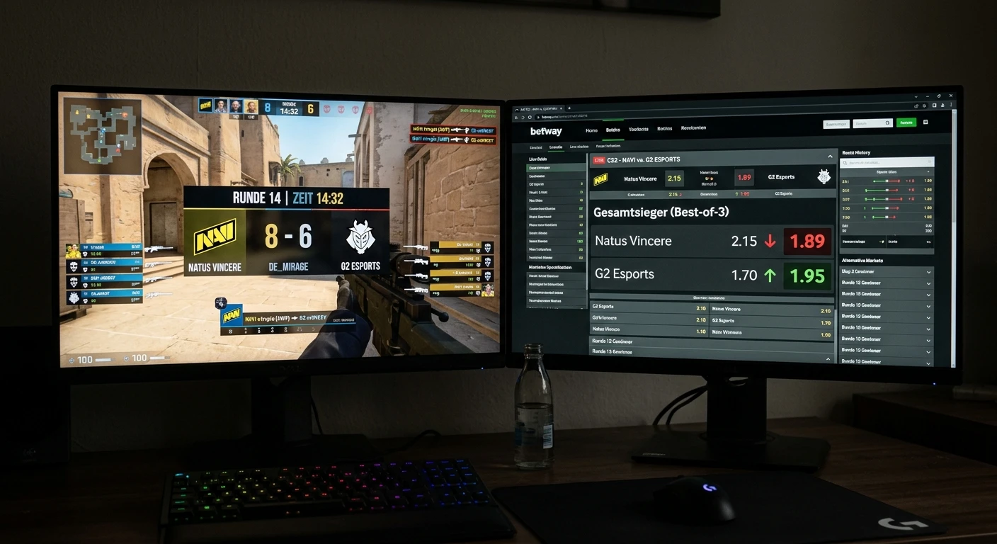 eSports Live-Märkte und In-Play-Wetten bei CS2 und LoL: Quotenbewegungen und beste Anbieter für Livewetten