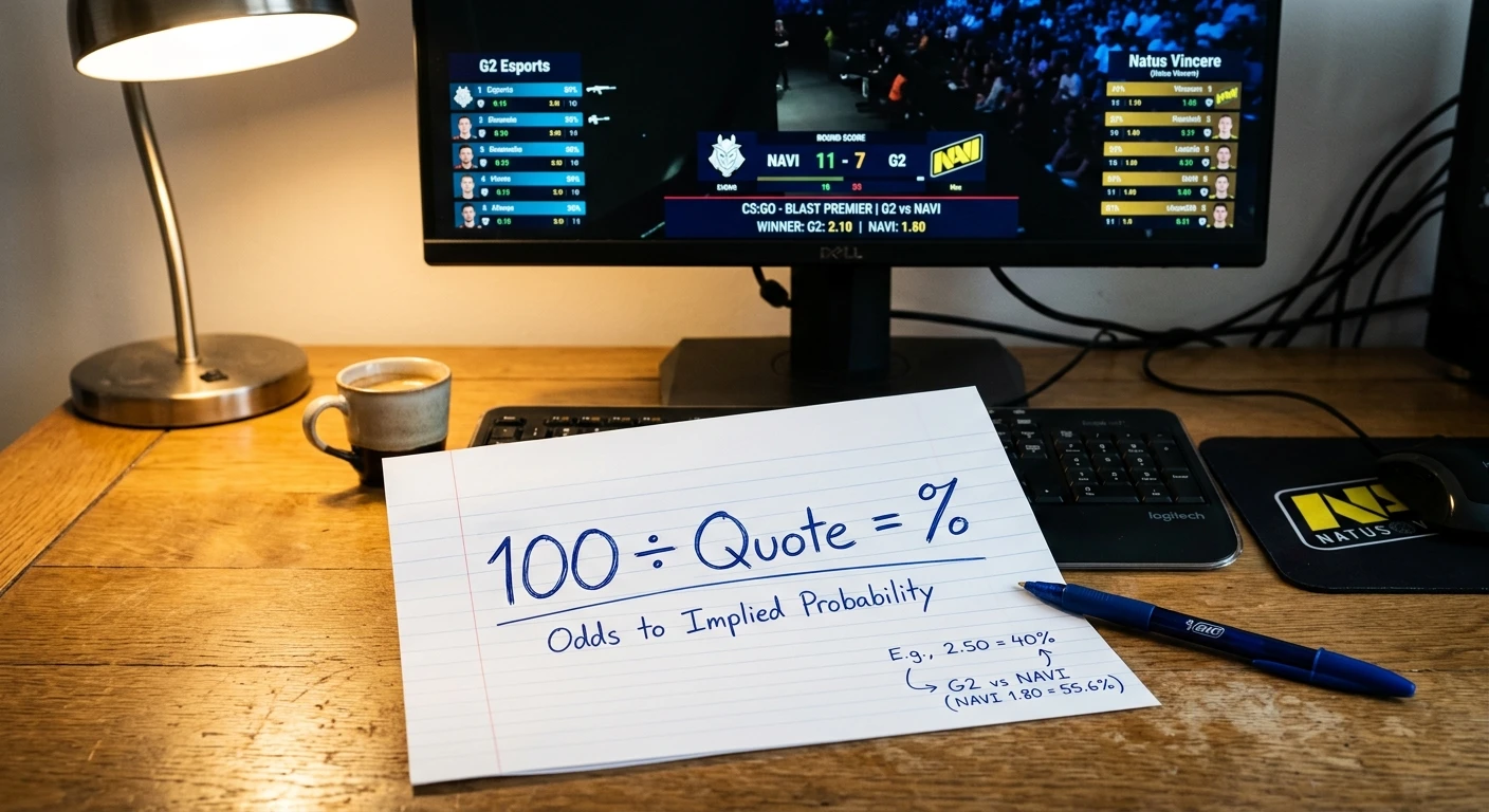 Implizite Wahrscheinlichkeit aus eSports-Wettquoten berechnen – Dezimalformat Schritt für Schritt