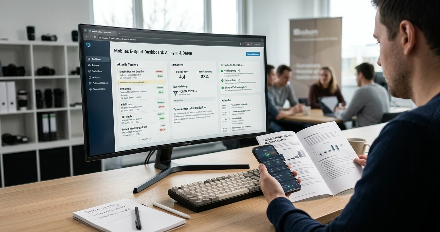 Mobile eSports-Dashboards: Turniere, Statistiken und Sicherheit unterwegs – Bild 3: thematischer visueller Kontext ohne Werbeelemente