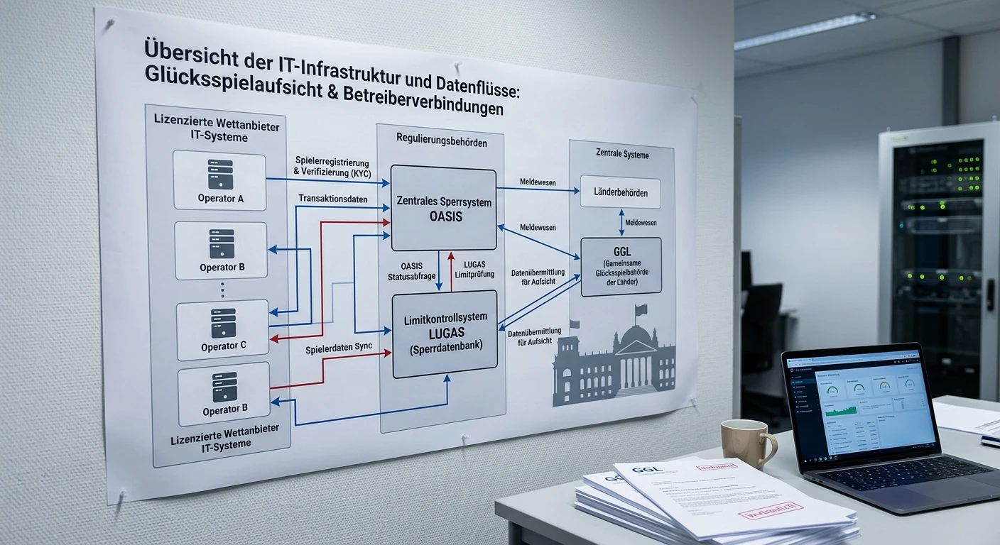 OASIS Spielersperrsystem und LUGAS Einzahlungslimit – Pflicht-IT-Systeme fuer GGL-lizenzierte Plattformen in Deutschland