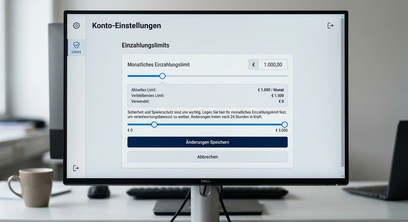Einzahlungslimit-Einstellungen in einem eSports-Informationsquellen-Konto als Schutzmaßnahme gegen Spielsucht
